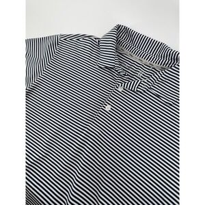 Walter Hagen Polo Shirt Men M Blue White Striped MGA11344 Golf Performance